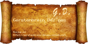 Gerstenbrein Dénes névjegykártya